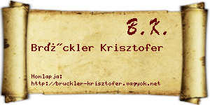 Brückler Krisztofer névjegykártya