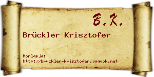 Brückler Krisztofer névjegykártya